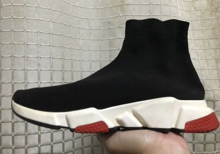 Balenciaga Speed Sneaker Cleae Sole Trainer Black /White รูปที่ 4
