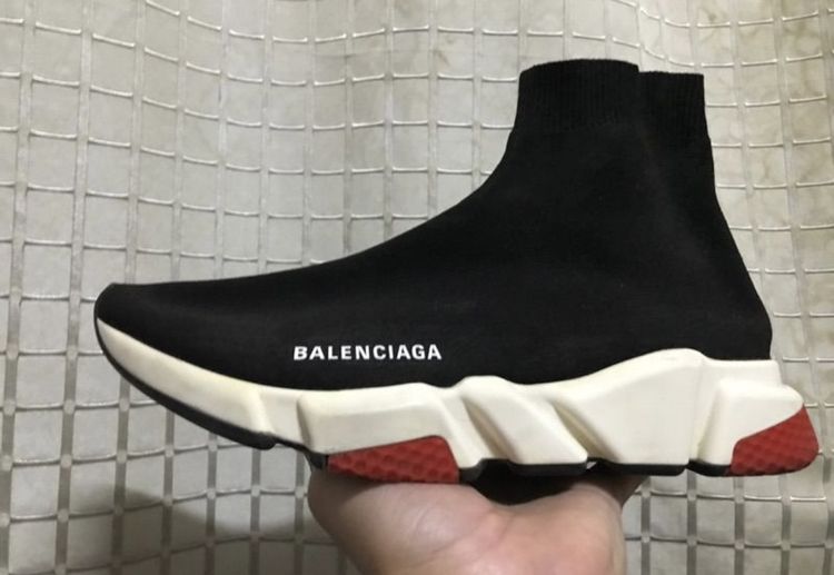 รองเท้าออกกำลังกาย อื่นๆ ผู้ชาย ดำ Balenciaga Speed Sneaker Cleae Sole Trainer Black /White