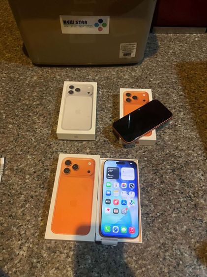 ขายไอโฟน17ProMaxสีใหม่Cosmic Orange256กิ๊กแบต100ประกันพคปีหน้ายกกล่องสูนTrueสวยๆใช้งานดีถูกมากก