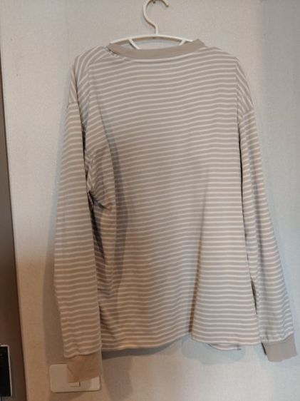 อื่นๆ เสื้อเชิ้ต เสื้อแขนยาว Uniqlo ลายขวาง สีกกี้-เบจ ผ้าคอตตอนใส่นุ่มสบาย