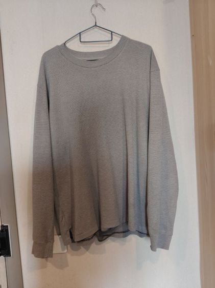 อื่นๆ เสื้อเชิ้ต เสื้อแขนยาว Uniqlo สีเทา ลายขวางจิ๋ว ผ้านุ่มใส่สบาย สภาพดี