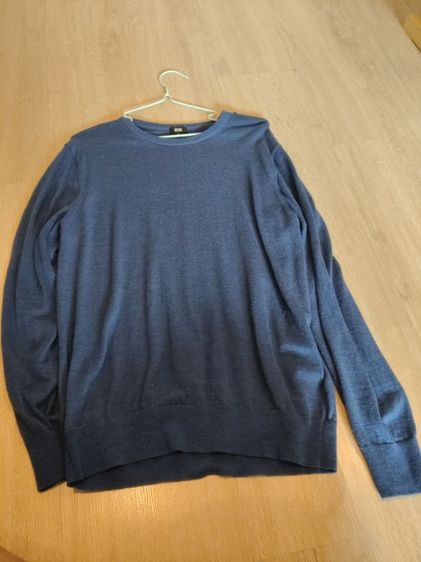 เสื้อไหมพรมแขนยาว Uniqlo สีน้ำเงินคราม ผ้านุ่มใส่สบาย ไม่ร้อน รูปที่ 3
