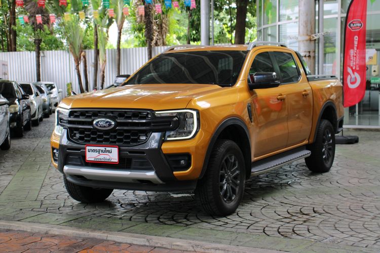 Ford Ranger 2022 2.0 Hi-Rider Wildtrak Pickup ดีเซล ไม่ติดแก๊ส เกียร์ธรรมดา เหลือง รูปที่ 3