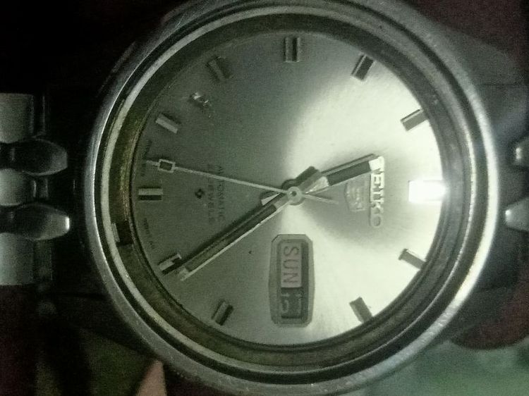 เงิน นาฬิกา seiko 5  automatic 21 jawels water proof