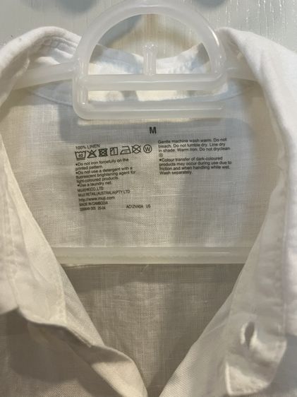 เสื้อเชิ้ตแขนยาว ผ้าลินิน ยี่ห้อ Muji รุ่น washed linen Size M รูปที่ 3