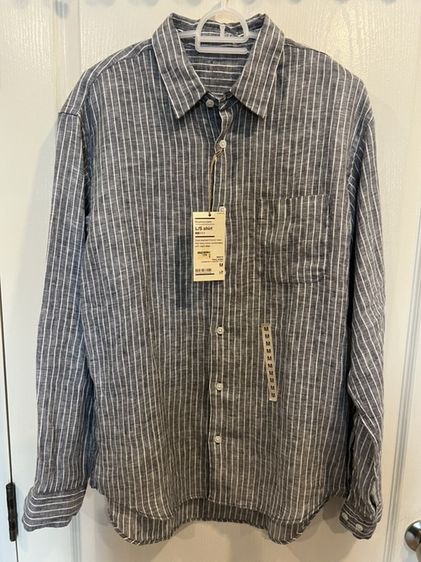 เสื้อเชิ้ตแขนยาว ผ้าลินิน ยี่ห้อ Muji รุ่น washed linen Size M รูปที่ 7