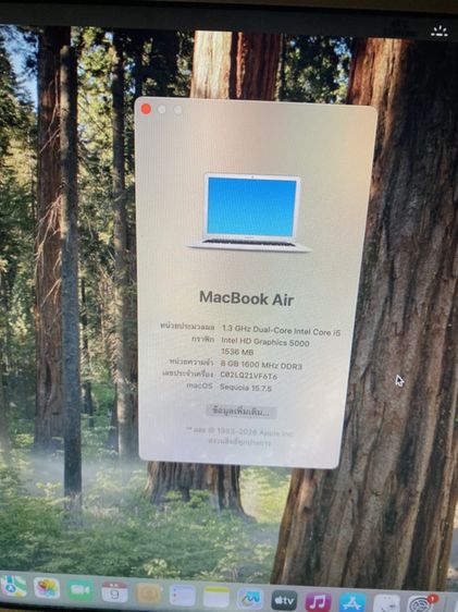 ขาย macbook air 13.3”ปี2015 cpu i5 ssd 128 แรม8gbขาย 3,500(เครืองใหม่ตอนนั้นราคา30,000กว่า) รูปที่ 6