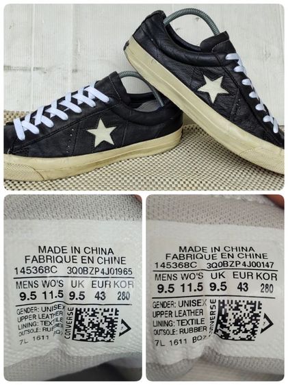 รองเท้า💥Converse One star💥ของแท้‼️หนังสีดำ‼️พื้นเดิม สวยๆ เดิมๆ สภาพดี💥ไซร์ 43 รูปที่ 8