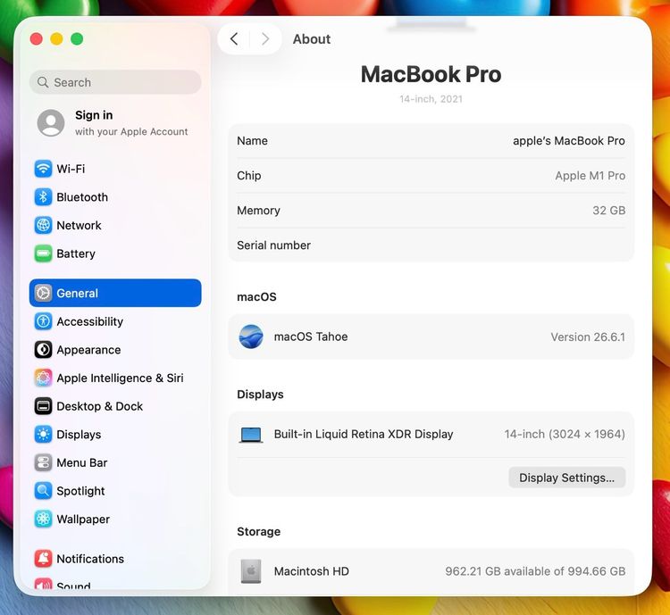 MacBook Pro 14-inch M1 Pro 2021 Ram32GB SSD1TB Space Gray รูปที่ 12