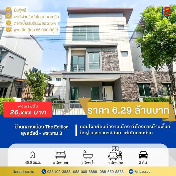 อื่นๆ ไม่มี 2025 บ้านกลางเมือง ดิ อิดิชั่น สุขสวัสดิ์–พระราม 3 ทำเลกลางเมือง