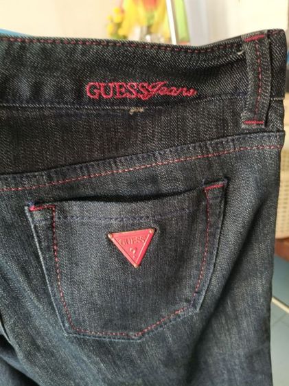 Guess ดำ ไม่มีแขน กางเกงยีนส์แบรนด์มือสอง ผ้ายืดสวมใส่สบาย size l เอว 29-30 สภาพสวย