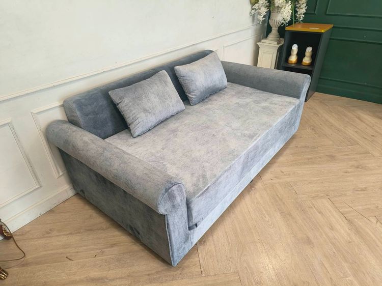 โซฟาเบดผ้ากำมะหยี่ สีเทาอ่อน สไตล์ Modern Cozy สินค้าใหม่ รูปที่ 3