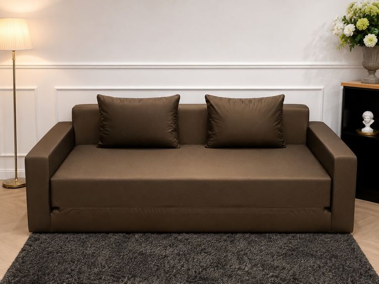 โซฟาเบดผ้ากำมะหยี่ สีน้ำตาล สไตล์ Modern Cozy สินค้าใหม่