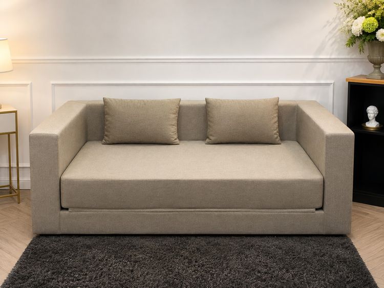 โซฟาเบดผ้ากำมะหยี่ สีครีม สไตล์ Modern Cozy สินค้าใหม่