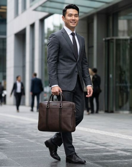 กระเป๋า Coach Briefcase  สีน้ำตาล  แท้ รูปที่ 8