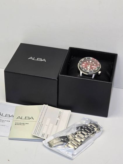 ALBA Automatic AL4381X1 หน้าปัดแดง Automatic Day-Date ครบกล่อง + สายเหล็กเพิ่ม รูปที่ 4