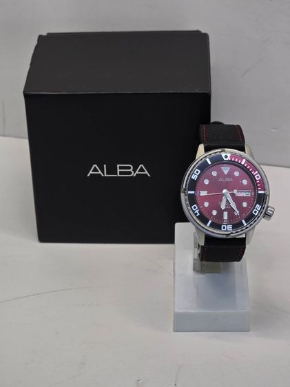 ALBA Automatic AL4381X1 หน้าปัดแดง Automatic Day-Date ครบกล่อง + สายเหล็กเพิ่ม รูปที่ 2