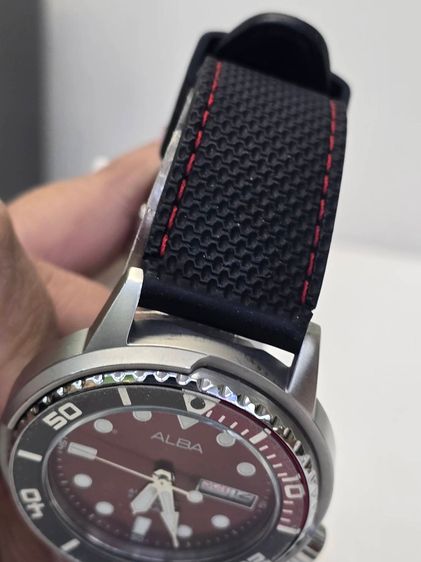 ALBA Automatic AL4381X1 หน้าปัดแดง Automatic Day-Date ครบกล่อง + สายเหล็กเพิ่ม รูปที่ 11