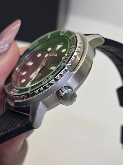 ALBA Automatic AL4381X1 หน้าปัดแดง Automatic Day-Date ครบกล่อง + สายเหล็กเพิ่ม รูปที่ 15