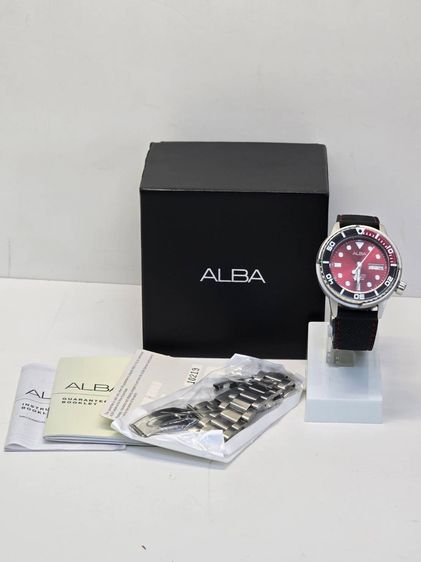 ALBA Automatic AL4381X1 หน้าปัดแดง Automatic Day-Date ครบกล่อง + สายเหล็กเพิ่ม รูปที่ 5