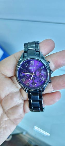 Seiko Lukia Chronograph SRWZ15P1 Sapphire 10 BAR Quartz Chronograph หน้าปัดม่วง