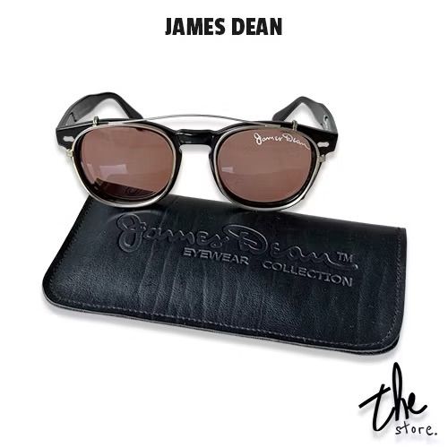 James Dean แว่นตากันแดด จากแบรนด์ Shady Character NYC มาพร้อมกับคลิปออนและซองหนังสีดำ