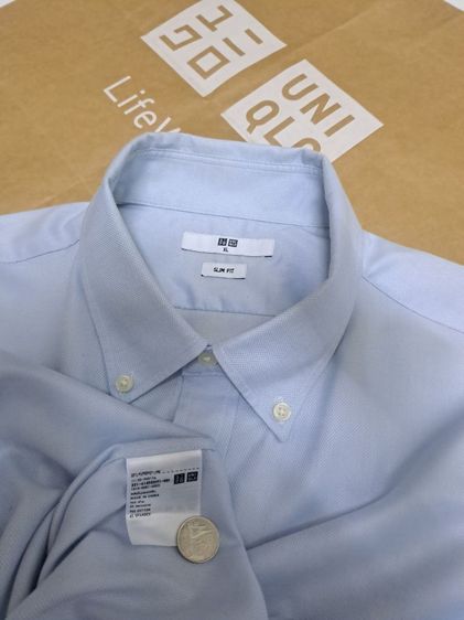 เสื้อเชิ้ตแขนยาวสีฟ้า แบรนด์ Uniqlo‼️ รูปที่ 3