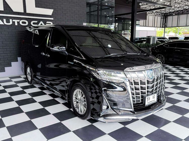 Toyota Alphard 2021 2.5 Hybrid G F-Package E-Four 4WD Utility-car ไฮบริด เกียร์อัตโนมัติ ดำ รูปที่ 2