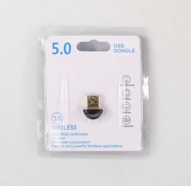 ตัวรับสัญญาณบลูทูธ USB V5.0 ชุบทอง 3Mbps รองรับการเชื่อมต่อหลายอุปกรณ์