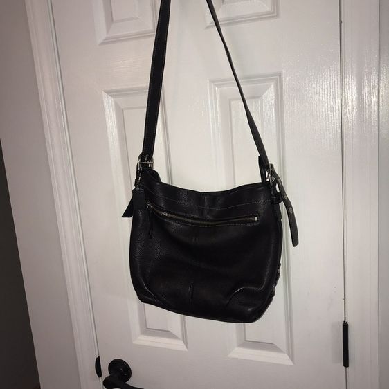 COACH F15064 Black Hobo Leather Shoulder Bag รูปที่ 10