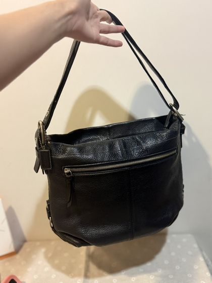 COACH F15064 Black Hobo Leather Shoulder Bag รูปที่ 5