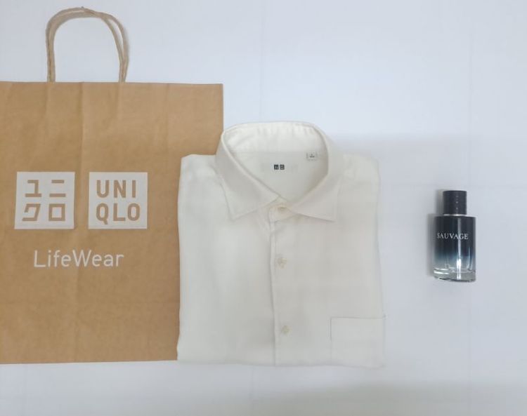 อื่นๆ L เสื้อเชิ้ตแขนยาวสีขาว แบรนด์ GU‼️