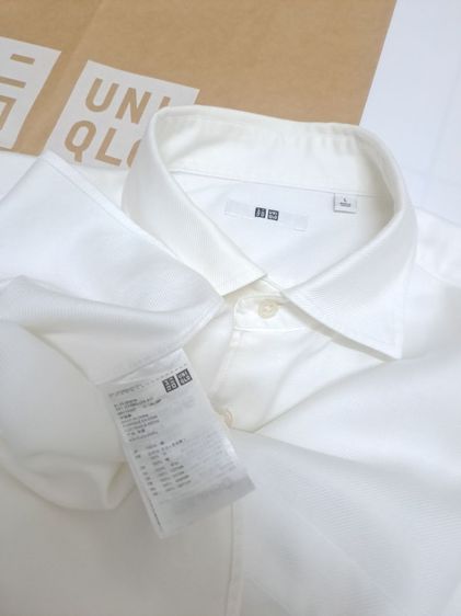 เสื้อเชิ้ตแขนยาวสีขาว แบรนด์ Uniqlo‼️ รูปที่ 4