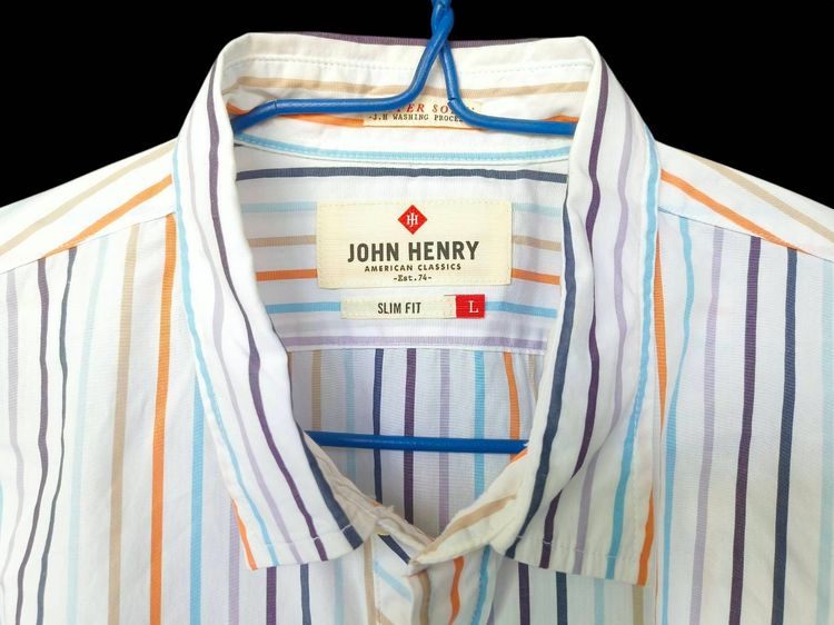 เสื้อเชิ้ตมือสอง    JOHN    HENRY    บางเบาใส่สบาย  ไม่ร้อน  รูปที่ 2