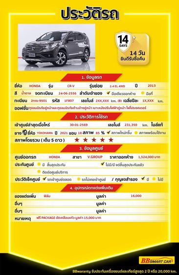 Honda CR-V 2013 2.4 EL 4WD Utility-car เบนซิน ไม่ติดแก๊ส เกียร์อัตโนมัติ น้ำตาล รูปที่ 2