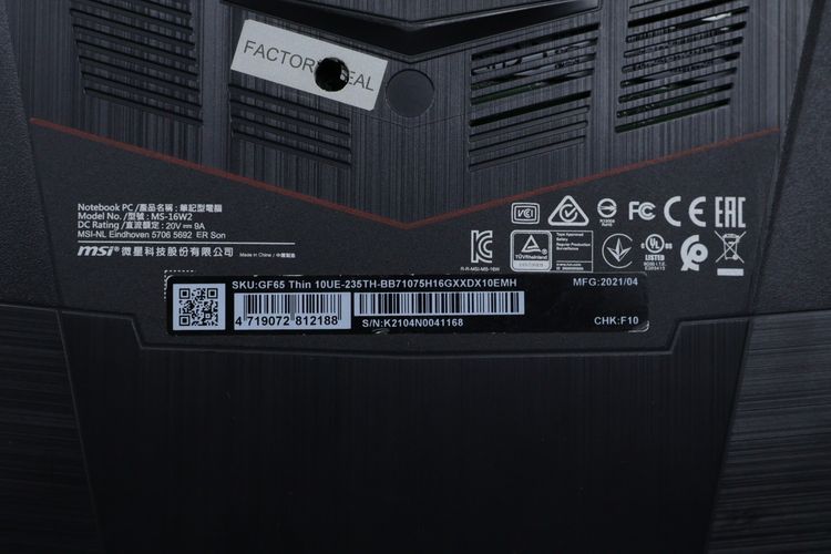MSI GF65 THIN CORE I7-10750H.RTX3060 RAM16.512GB  รูปที่ 14