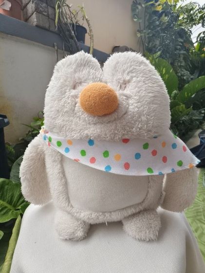 ตุ๊กตา Fuwarii ญี่ปุ่นแท้ หน้าสไมล์จมูกส้ม ใส่ผ้าพันคอลายจุด 28 ซม. | AOMY select