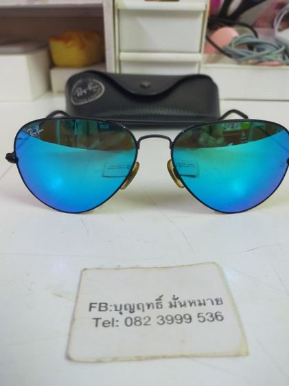 แว่นกันแดด RayBan ของแท้made in italy RB3025 AVIATOR LARGE METAL 002/19 ขนาด 58 14 สภาพดี เลนส์สวย พร้อม กล่อง