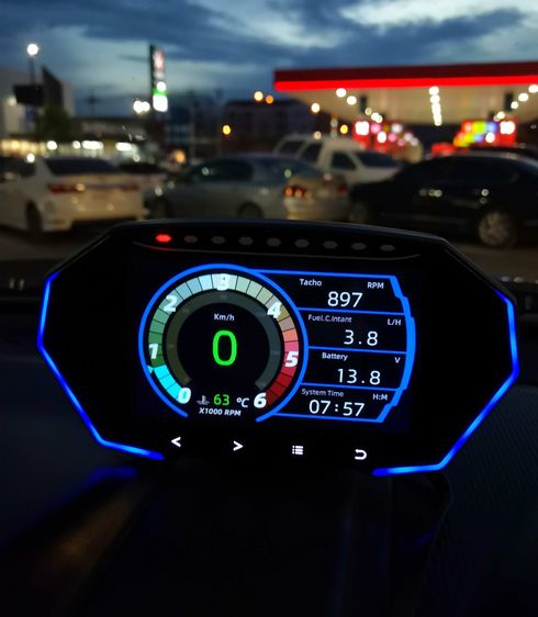 HUD ดิจิตอลสมาร์ท LCD Gauge OBD2 + GPS + Slope OBD F11 รูปที่ 4