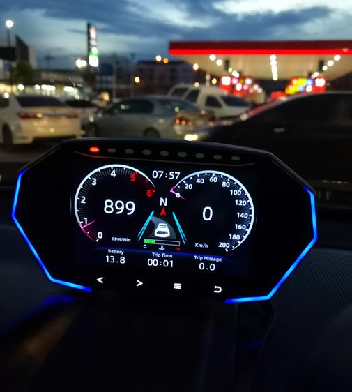 HUD ดิจิตอลสมาร์ท LCD Gauge OBD2 + GPS + Slope OBD F11 รูปที่ 3