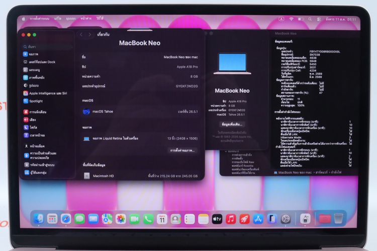 MacBook Neo 8.256GB Batt100 Care 06.2027 รูปที่ 2