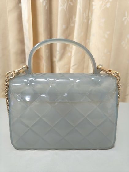 👜 Jelly Bunnyกระเป๋าถือ มือสอง สภาพสวย 💙ถือหรือสะพาย สีฟ้าอมเทา รูปที่ 3