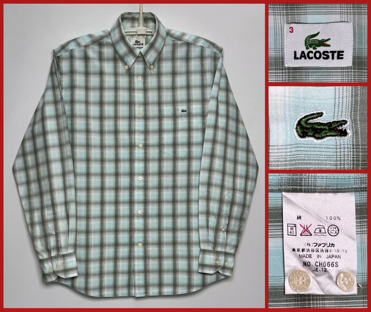 ⚠️รุ่นใหม่‼️เสื้อเชิ้ต LACOSTE ของแท้ ลายสก๊อตสวย โทนสีพาสเทล