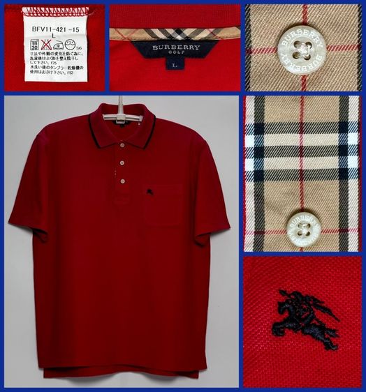 ⚠️รุ่นใหม่‼️เสื้อโปโล BURBERRY ของแท้ เสริมผ้าลายสก๊อต SIGNATURE รุ่นแพง