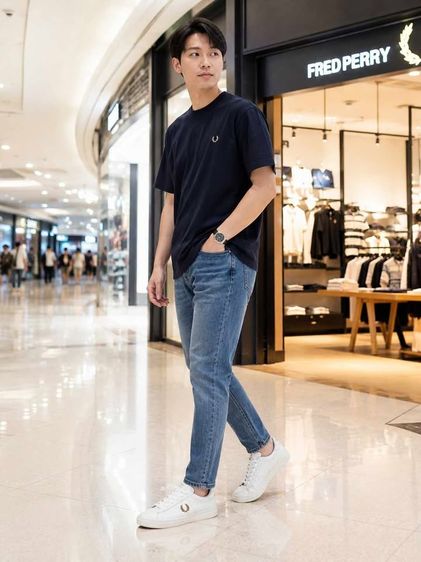 (ขายแล้ว) Fred Perry Spencer leather - Porcelain รูปที่ 3