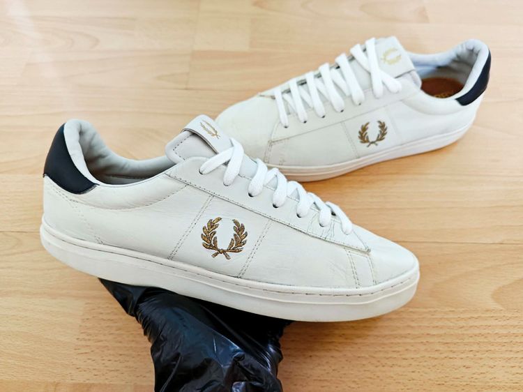 (42eu) Fred Perry Spencer leather - Porcelain