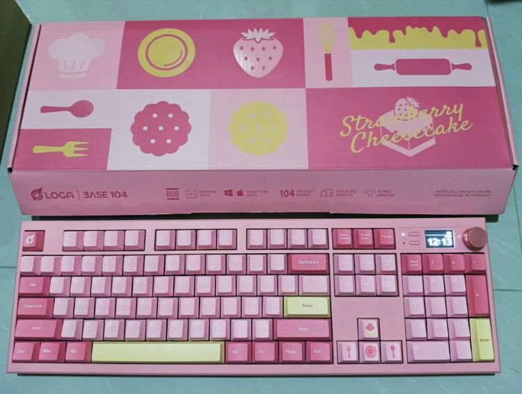 ขายLOGA GAMING KEYBOARD TRI-MODE SIZE 98% BASE 104_STRAWBERRY CHEESE CAKE (GMK-001649) รูปที่ 4