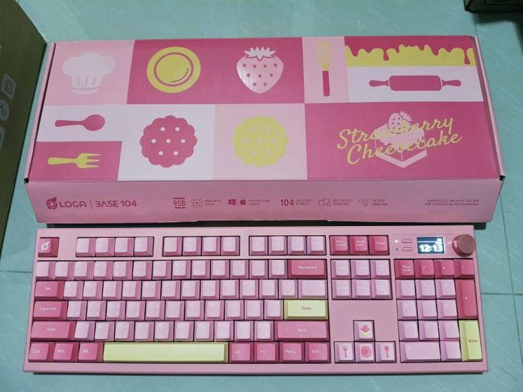 ขายLOGA GAMING KEYBOARD TRI-MODE SIZE 98% BASE 104_STRAWBERRY CHEESE CAKE (GMK-001649) รูปที่ 3