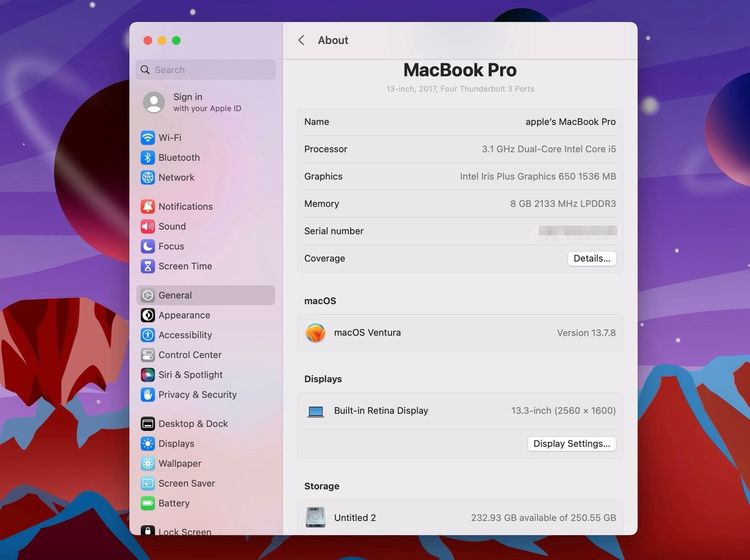 MacBook Pro 13-inch 2017 Ram8GB SSD256GB Silver  รูปที่ 14