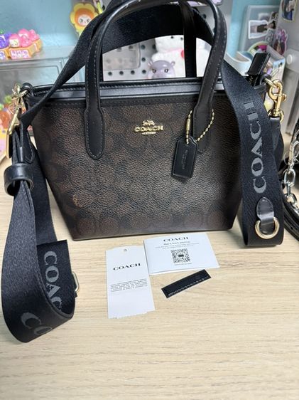 Coach หนังแท้ หญิง ดำ กระเป๋าแบรน